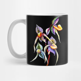 Sublime Lady Slipper Orchids Watercolor Flowers Mug